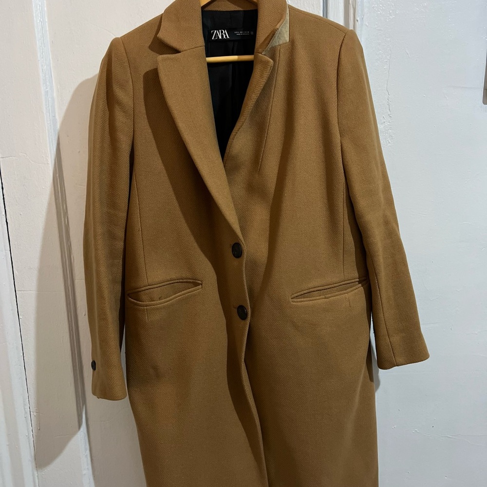 Zara Women's Camel Car Coat - Picture 2 of 4